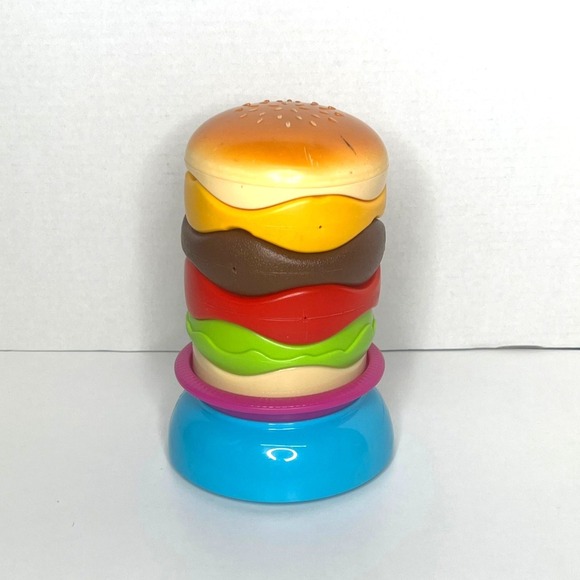 Bright Starts Stack 'N Spin Burger Musical Activity Stacker Toy Works See Video - Picture 5 of 14